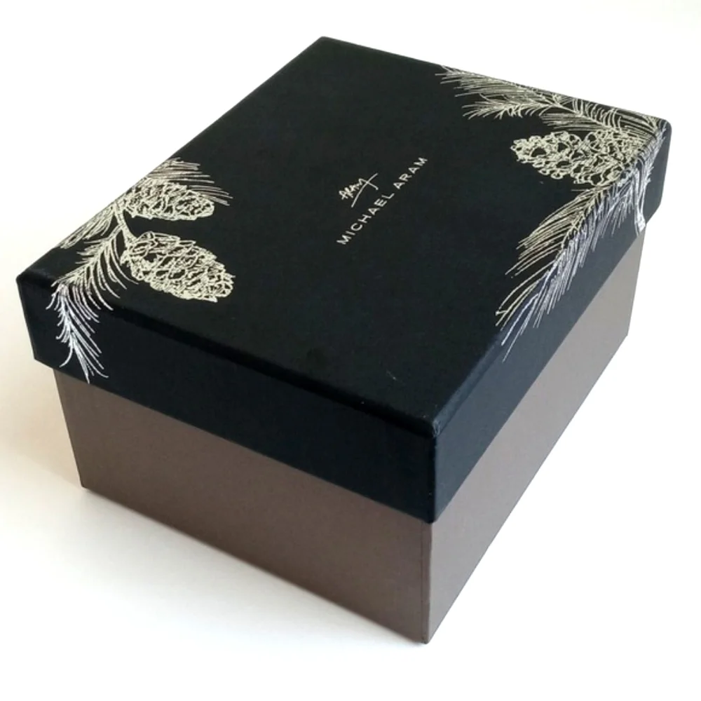 NIB Michael Aram Pine Cone Snowy Ornament With Green Velvet Ribbon - Picture 12 of 15